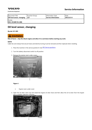 Volvo EC160D NL EC160DNL Excavator Service Repair Manual Instant Download