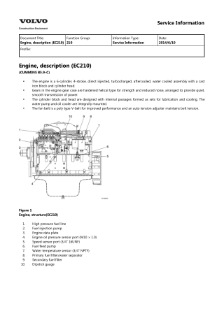 Volvo EC210 Excavator Service Repair Manual Instant Download