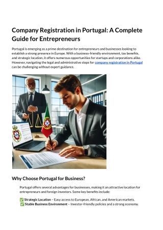 Company Registration in Portugal