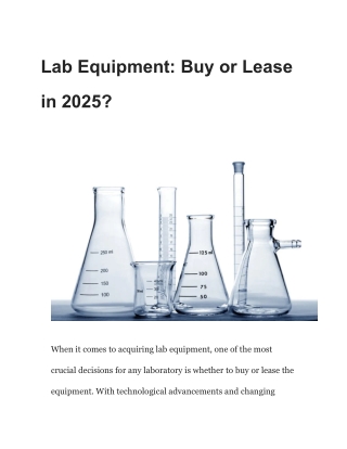 Lab Equipment: Buy or Lease in 2025? – Benefits & Insights