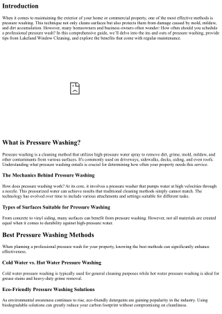 How Often Should You Schedule a Professional Pressure Wash? Tips from Lakeland W