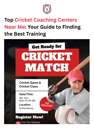 Top Cricket Coaching Near Me - Your Guide to Finding the Best Training