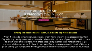 Finding the Best Contractor in NYC- A Guide to Top-Notch Services