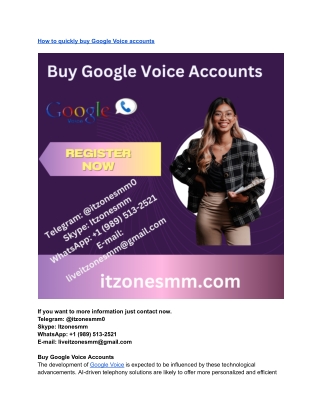 How to quickly buy Google Voice accounts
