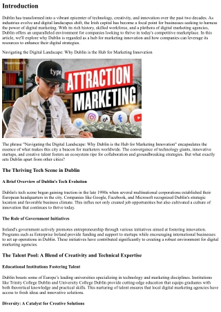 Navigating the Digital Landscape: Why Dublin is the Hub for Marketing Innovation