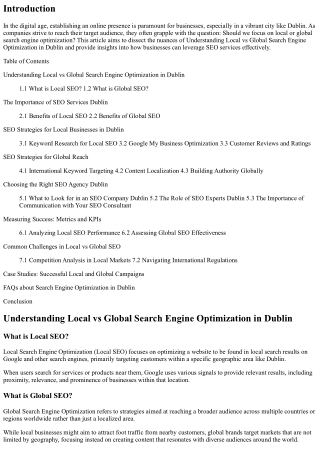 Understanding Local vs Global Search Engine Optimization in Dublin