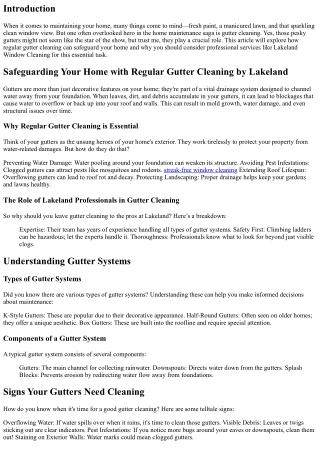 Safeguarding Your Home with Regular Gutter Cleaning by Lakeland