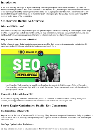 Essential Strategies from SEO Experts in Dublin for 2023
