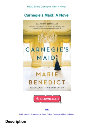 READ Books Carnegie's Maid A Novel