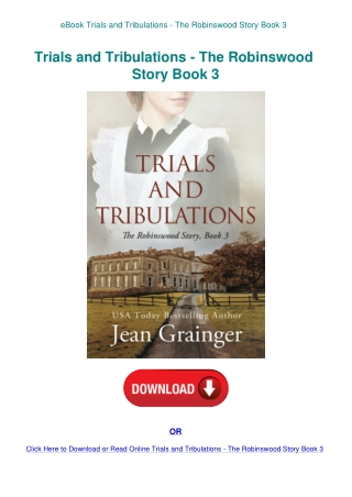 eBook Trials and Tribulations - The Robinswood Story Book 3