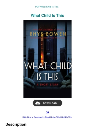 PDF What Child Is This