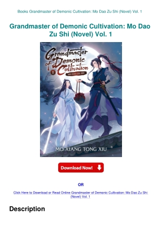 Books Grandmaster of Demonic Cultivation Mo Dao Zu Shi (Novel) Vol. 1