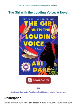 eBook The Girl with the Louding Voice A Novel