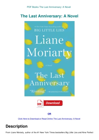 PDF Books The Last Anniversary A Novel
