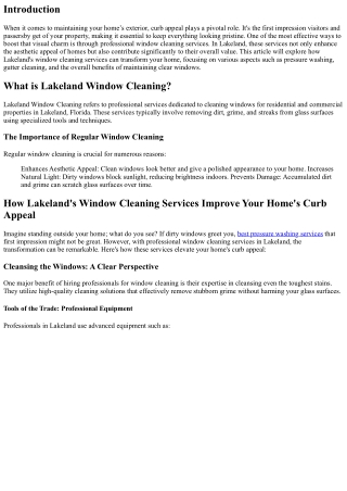 How Lakeland's Window Cleaning Services Improve Your Home's Curb Appeal