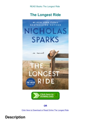READ Books The Longest Ride