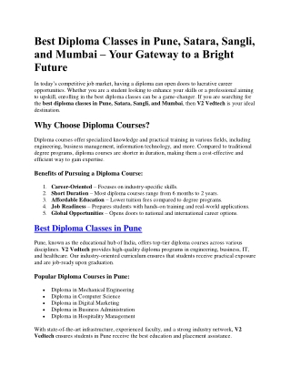 Best Diploma Classes Your Gateway to a Bright Future