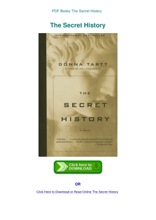 PDF Books The Secret History