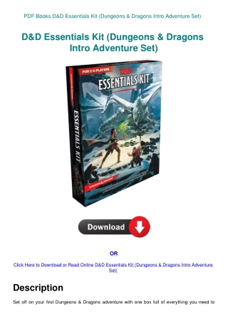 PDF Books D&D Essentials Kit (Dungeons & Dragons Intro Adventure Set)