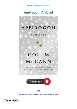 eBook Apeirogon A Novel