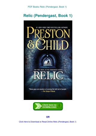 PDF Books Relic (Pendergast  Book 1)