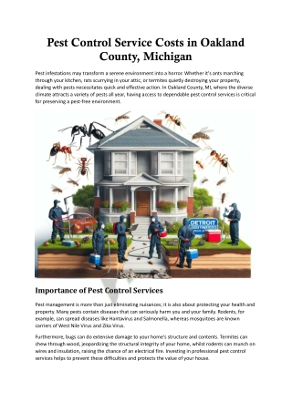 Pest Control Strategies in Oakland County: Prevention, Treatment