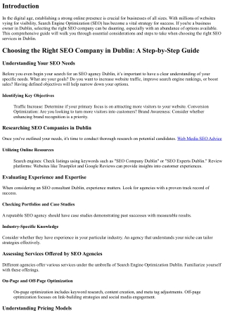 Choosing the Right SEO Company in Dublin: A Step-by-Step Guide