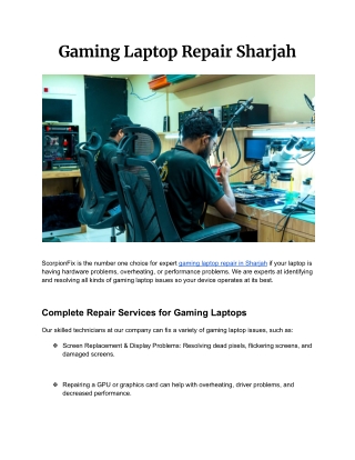 Gaming Laptop Repair Sharjah