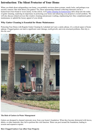 Protecting Your Home with Regular Gutter Cleaning by Lakeland