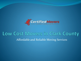 Low Cost Movers in Clark County
