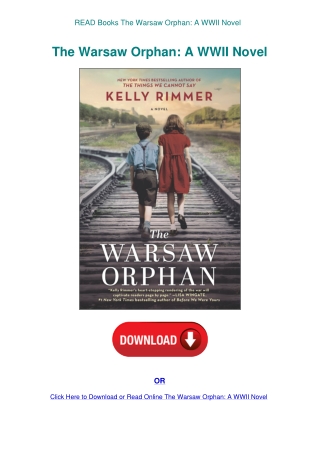 READ Books The Warsaw Orphan A WWII Novel