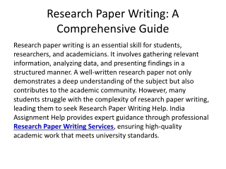 Research Paper Writing Assistance