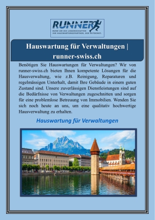 Hauswartung für Verwaltungen | runner-swiss.ch