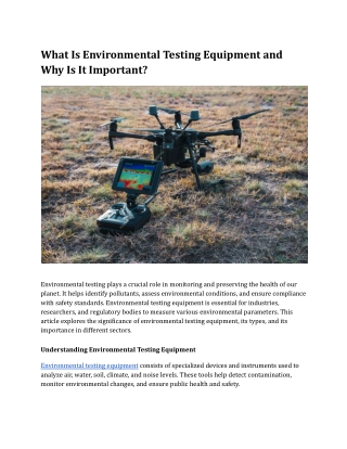 What Is Environmental Testing Equipment and Why Is It Important_