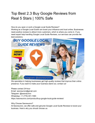 Top Best 2.3 Buy Google Reviews from Real 5 Stars _ 100% Safe