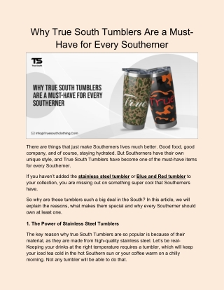 Why True South Tumblers Are a Must-Have for Every Southerner