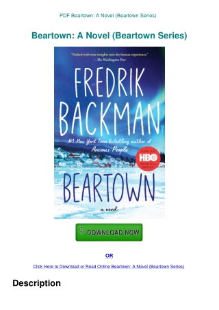 PDF Beartown A Novel (Beartown Series)