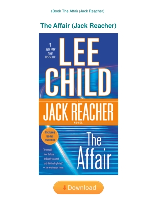 eBook The Affair (Jack Reacher)