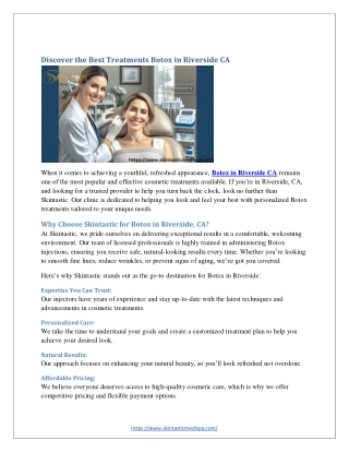 Discover the Best Treatments Botox in Riverside CA