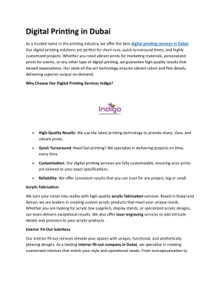 Digital Printing in Dubai