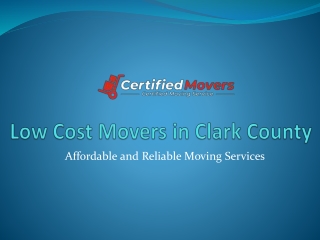 Get Professional Low Cost Movers in Clark County