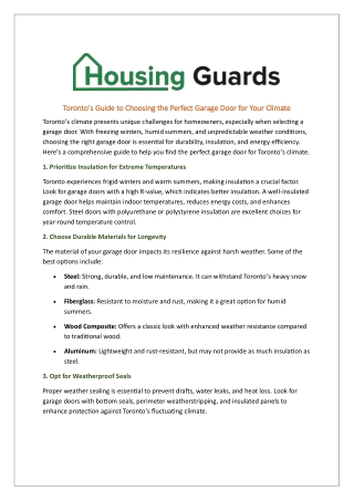 Garage door installation in Toronto