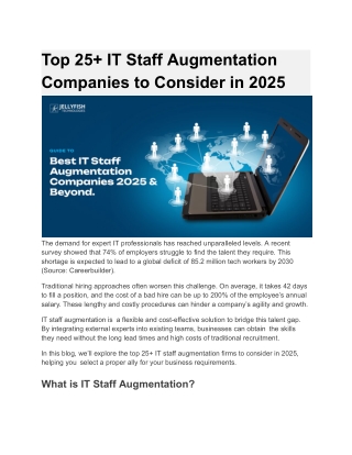 Top 25  IT Staff Augmentation Companies to Consider in 2025