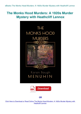 eBooks The Monks Hood Murders A 1920s Murder Mystery with Heathcliff Lennox