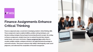 Finance Assignments Enhance Critical Thinking