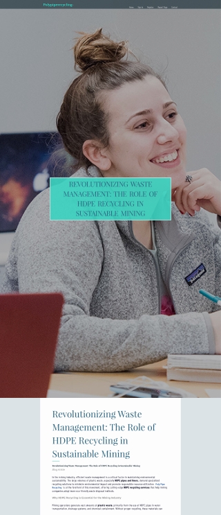 Revolutionizing Waste Management The Role of HDPE Recycling in Sustainable Mining