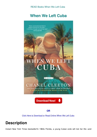 READ Books When We Left Cuba