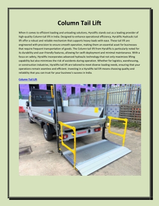Column Tail Lift
