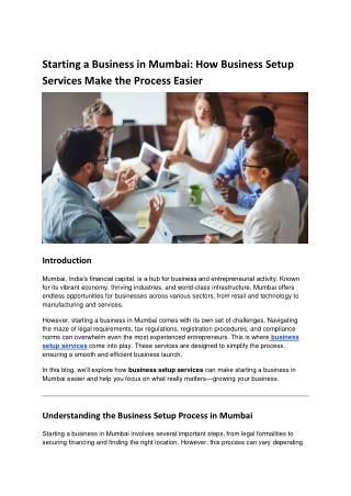 Starting a Business in Mumbai_ How Business Setup Services Make the Process Easier