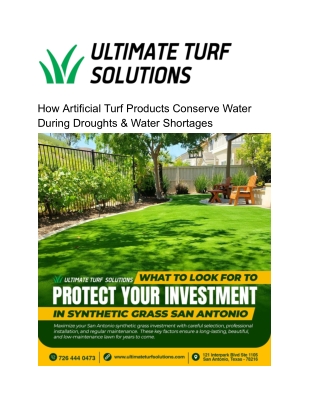 How Artificial Turf Products Conserve Water During Droughts & Water Shortages